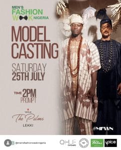 Read more about the article Men’s Fashion Week Nigeria 2026 Model Casting Call in Lagos: Date, Venue and Pre-Registration Guide