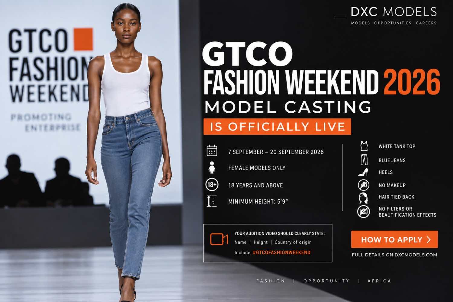 You are currently viewing GTCO Fashion Weekend 2026 Model Casting: Requirements, Deadline and How to Apply
