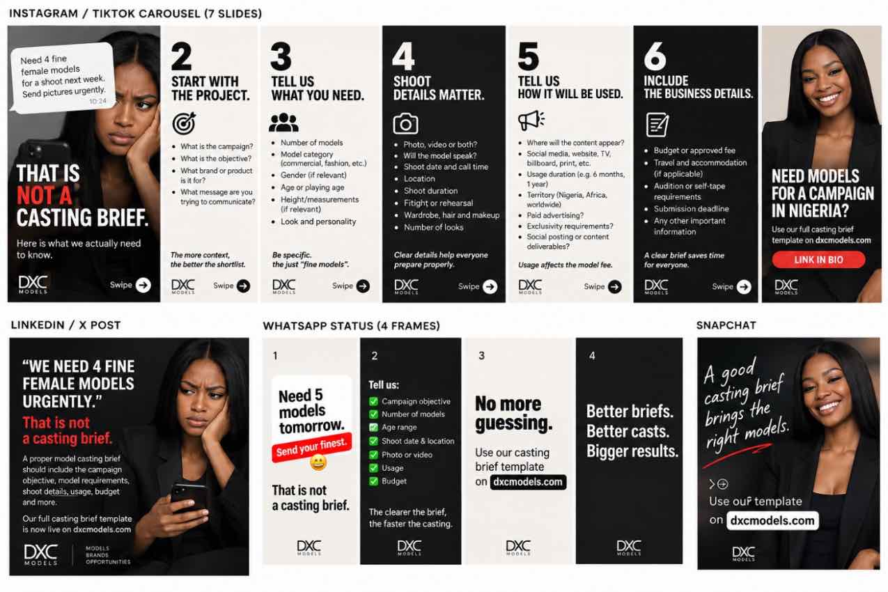 You are currently viewing How to Write a Model Casting Brief: Template for Brands & Agencies in 2026