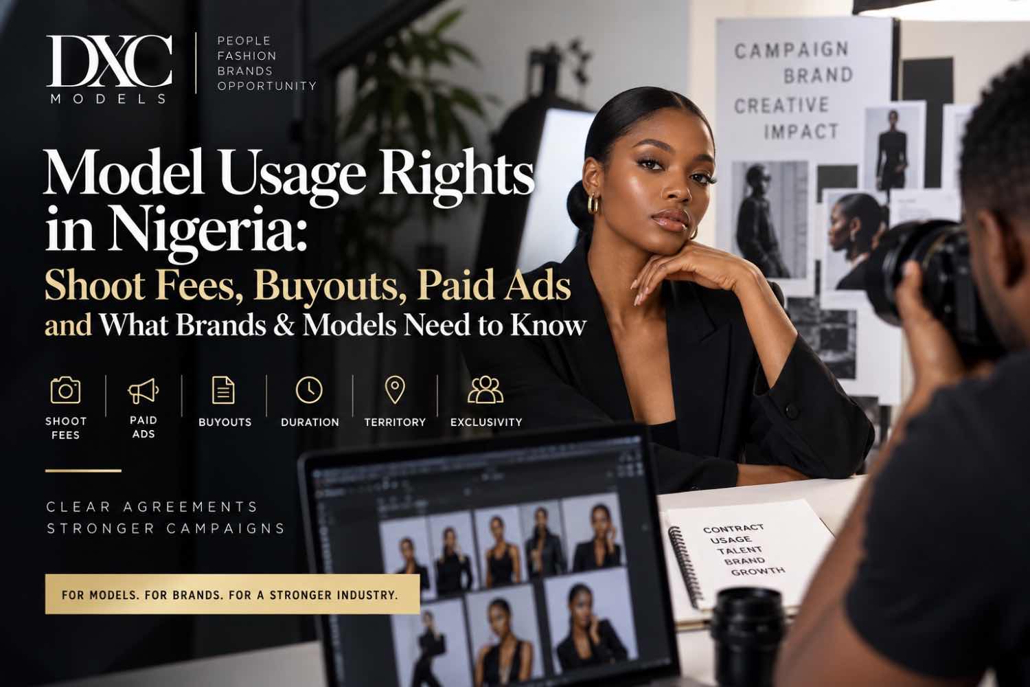 Read more about the article Model Usage Rights in Nigeria: Shoot Fees, Buyouts, Paid Ads and What Brands & Models Need to Know