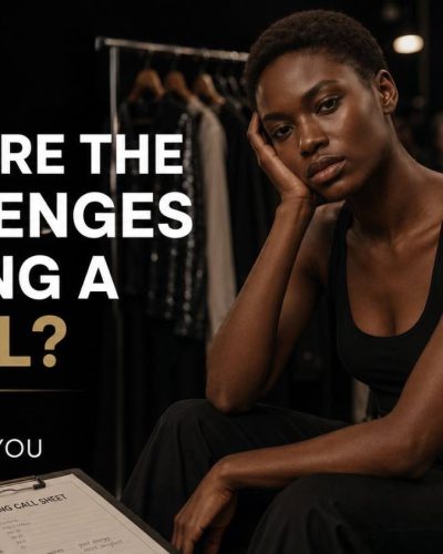 Young model backstage at a casting reflecting on the challenges of being a model