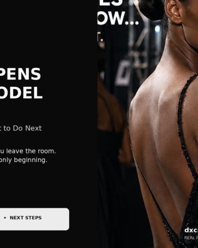Editorial featured image for DXC Models showing a backstage fashion model with the headline “What Happens After a Model Casting?” and subheading about callbacks, waiting and next steps.