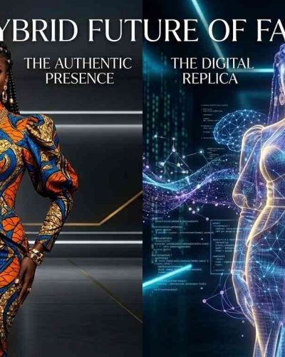 Human model and AI-generated model representing the future of modelling in 2026